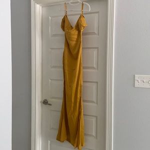 Silky Gold Long Dress